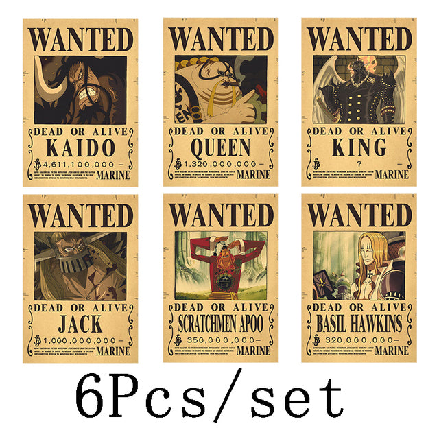 10Pcs/set One Piece Anime Vintage Posters