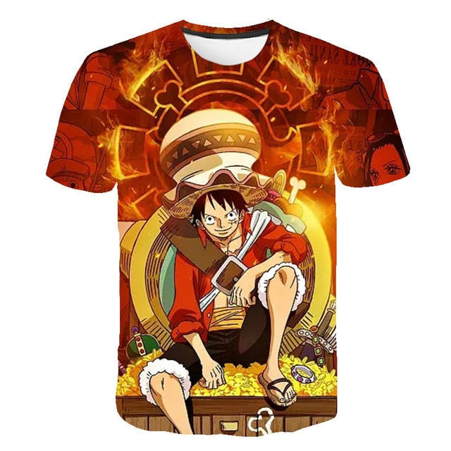 New  Anime One Piece Luffy Fashion Kids Boy Girl Children T Shirt 3D Casual Summer Men Women Cartoon Funny T-Shirt Tops Tees