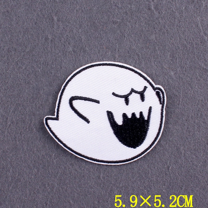 japanese Anime Patches On Clothes Calcifer Iron on Embroidered Patches For Clothing DIY Chainsaw Man Stripes Applique Accessory