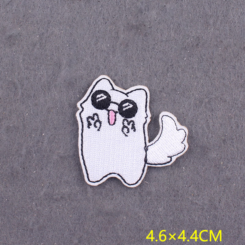 japanese Anime Patches On Clothes Calcifer Iron on Embroidered Patches For Clothing DIY Chainsaw Man Stripes Applique Accessory