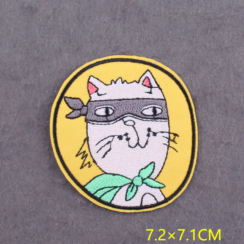 japanese Anime Patches On Clothes Calcifer Iron on Embroidered Patches For Clothing DIY Chainsaw Man Stripes Applique Accessory
