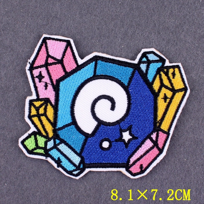 japanese Anime Patches On Clothes Calcifer Iron on Embroidered Patches For Clothing DIY Chainsaw Man Stripes Applique Accessory