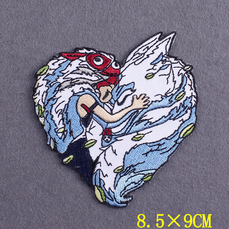 japanese Anime Patches On Clothes Calcifer Iron on Embroidered Patches For Clothing DIY Chainsaw Man Stripes Applique Accessory