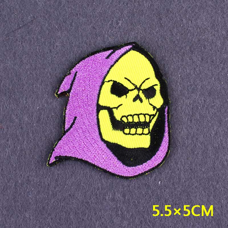 japanese Anime Patches On Clothes Calcifer Iron on Embroidered Patches For Clothing DIY Chainsaw Man Stripes Applique Accessory