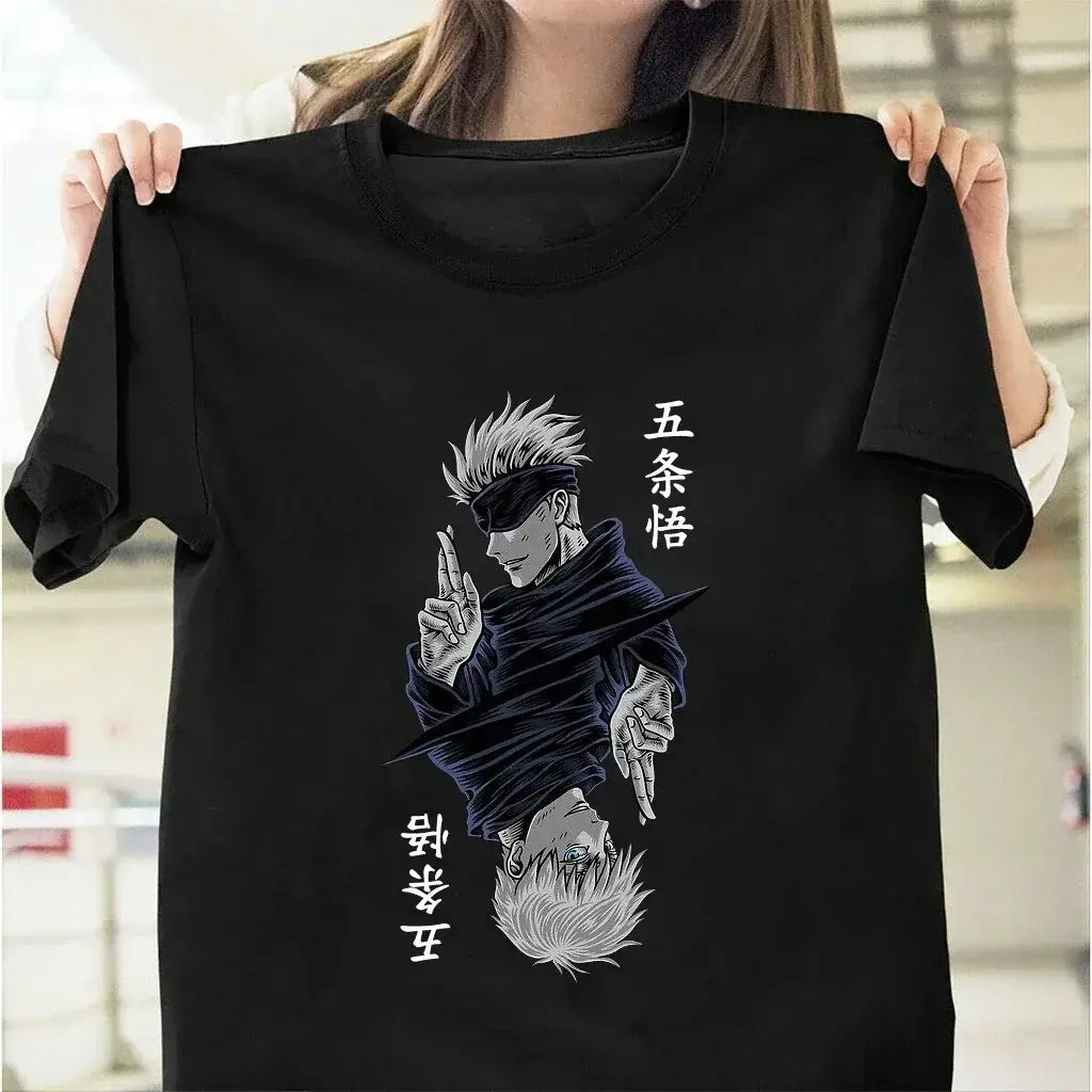 Jujutsu Kaisen Satoru Gojo Anime Printed  Short Sleeve T Shirt