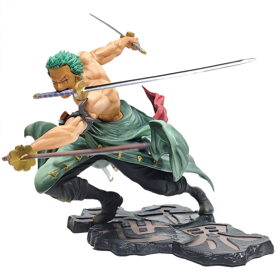 18CM One Piece Luffy Figure Roronoa Zoro Three-Blade Sa-Maximum Manga Anime Statue PVC Action Collection Model Toys For Children