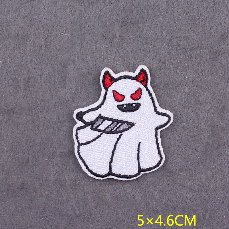 japanese Anime Patches On Clothes Calcifer Iron on Embroidered Patches For Clothing DIY Chainsaw Man Stripes Applique Accessory