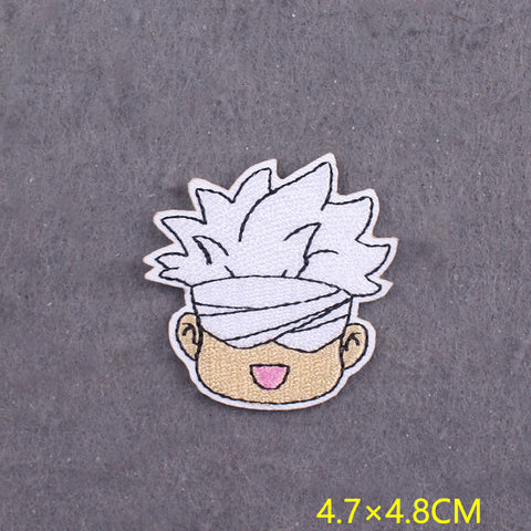 japanese Anime Patches On Clothes Calcifer Iron on Embroidered Patches For Clothing DIY Chainsaw Man Stripes Applique Accessory