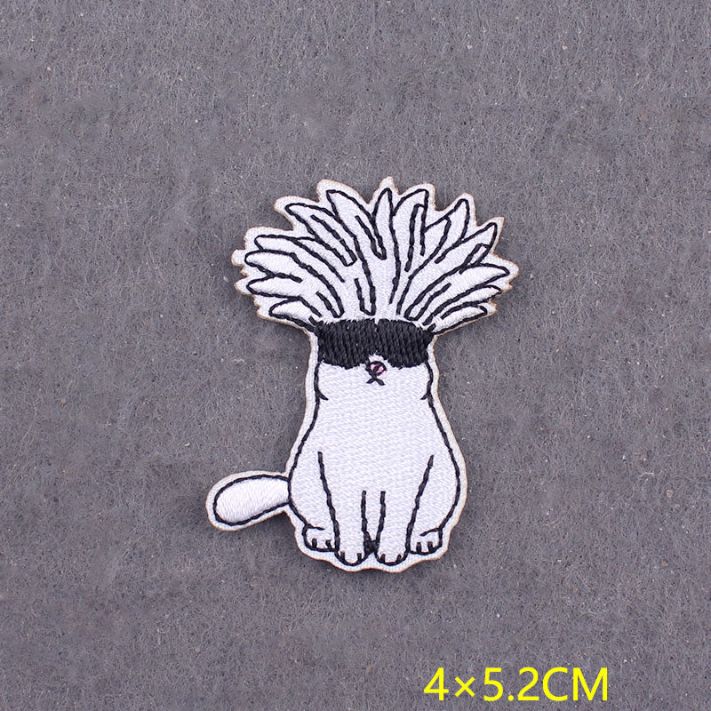 japanese Anime Patches On Clothes Calcifer Iron on Embroidered Patches For Clothing DIY Chainsaw Man Stripes Applique Accessory