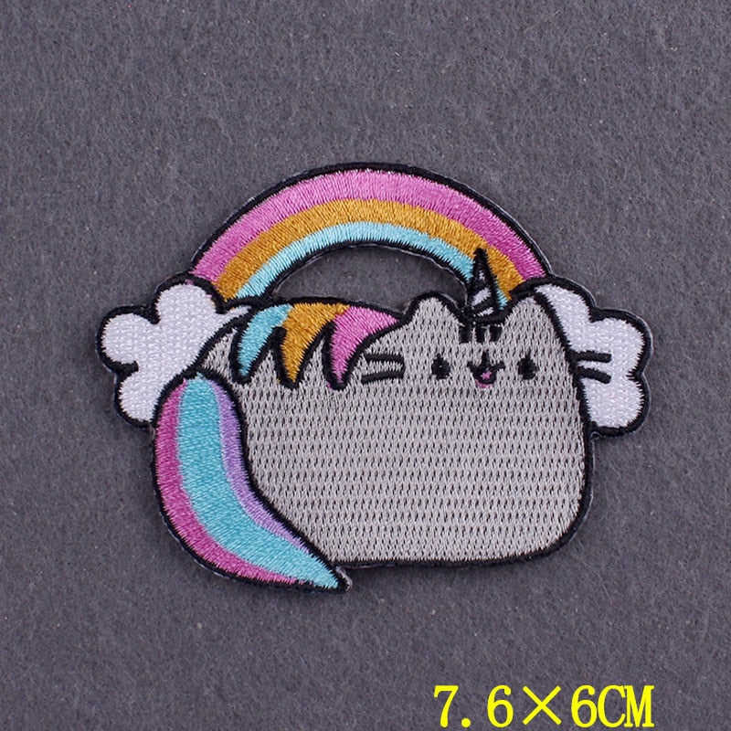 japanese Anime Patches On Clothes Calcifer Iron on Embroidered Patches For Clothing DIY Chainsaw Man Stripes Applique Accessory
