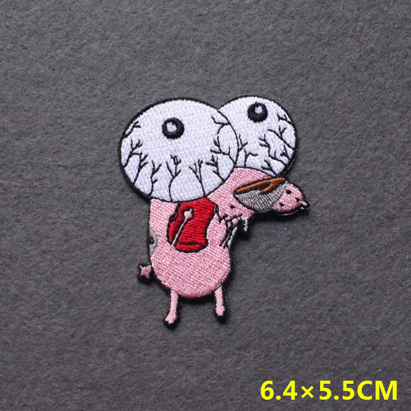japanese Anime Patches On Clothes Calcifer Iron on Embroidered Patches For Clothing DIY Chainsaw Man Stripes Applique Accessory