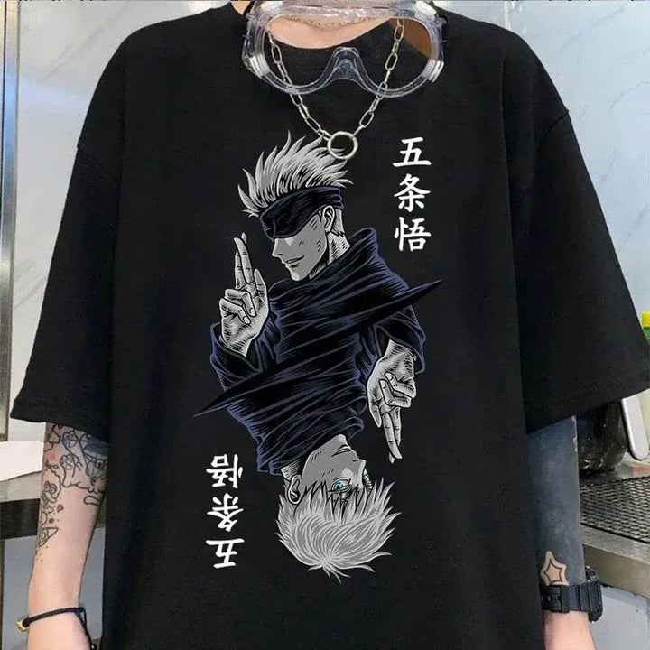 Jujutsu Kaisen Satoru Gojo Anime Printed  Short Sleeve T Shirt
